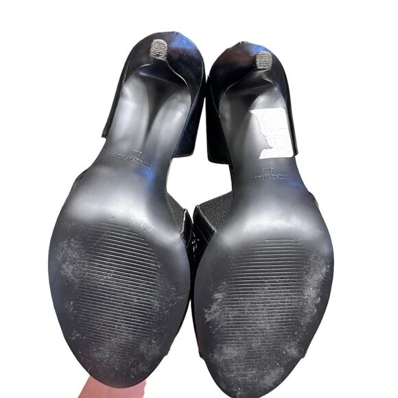 Nine West Open Toe Heels Black size 8 Perforated Office Formal Wear - Picture 5 of 8